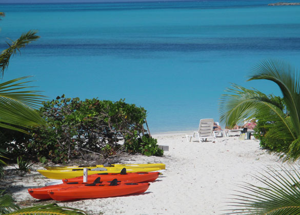 kayaks on the beach