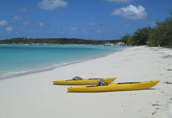 Kayaks on the beach